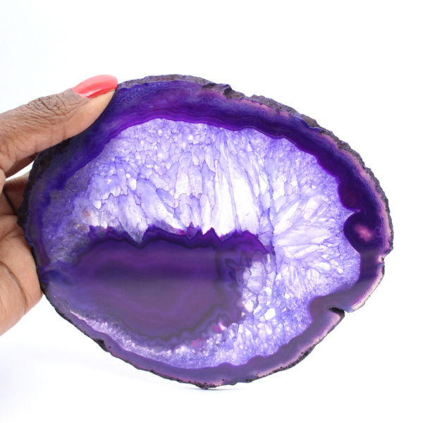 Stone Decoration: Slice of Purple Brazilian Agate