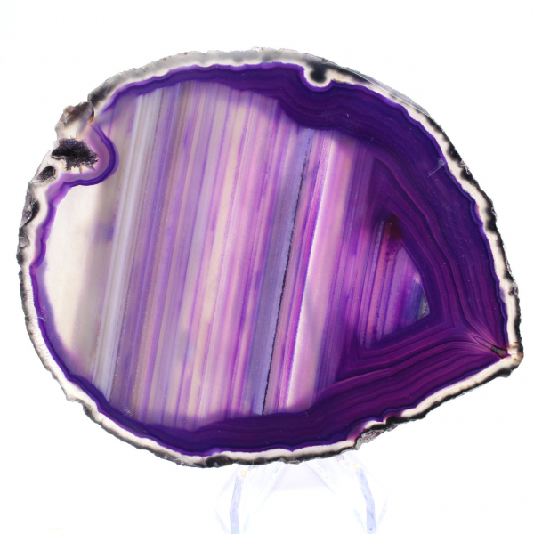 Brazilian Agate Specimen, Purple Colored Slice