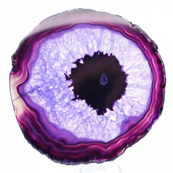 Brazilian Agate: Slice of Mineral Dyed Purple