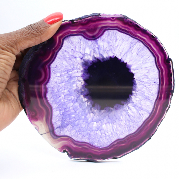 Brazilian Agate: Slice of Mineral Dyed Purple