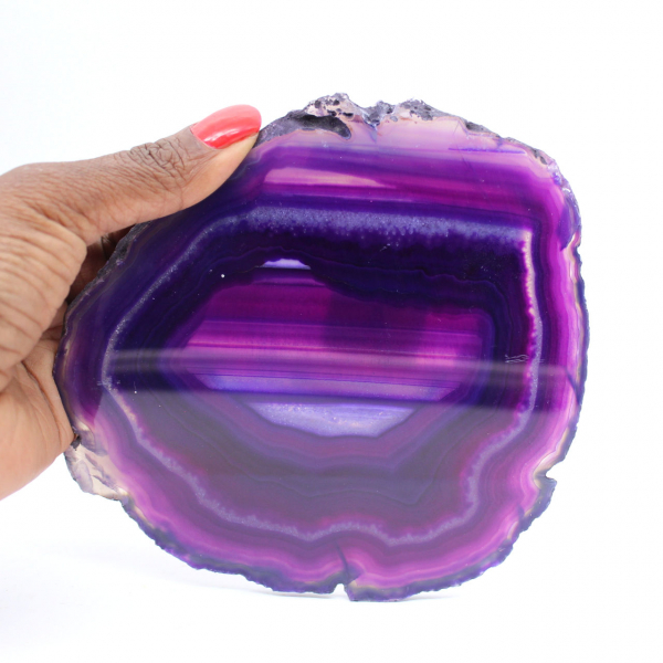 Collectible Agate Slice, Artificial Purple Color