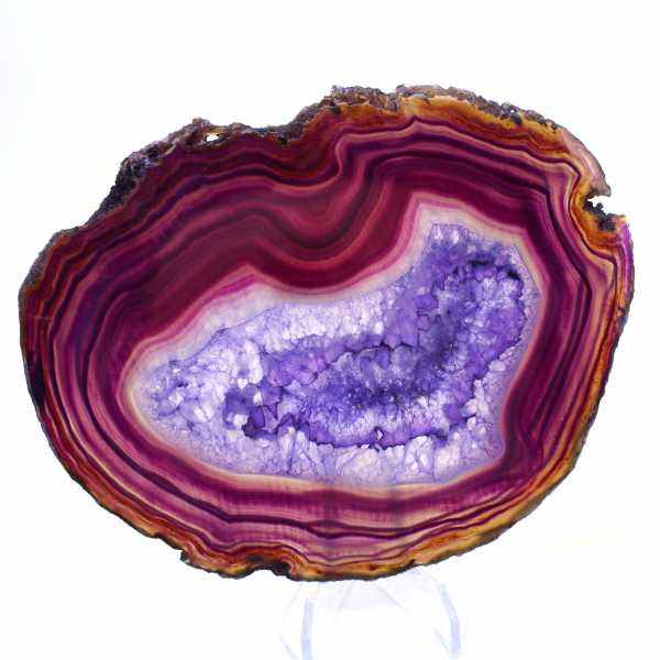 Brazilian Agate, Purple Ornamental Stone Slice