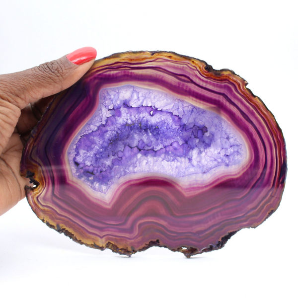 Brazilian Agate, Purple Ornamental Stone Slice