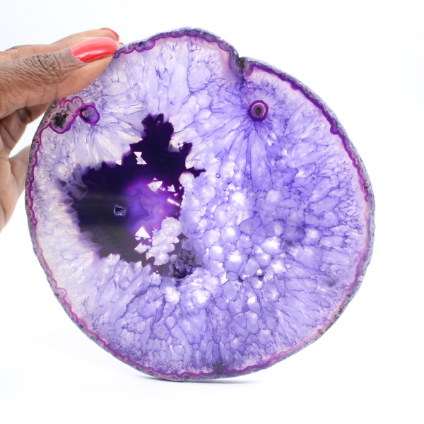 Slice of Solid Brazilian Agate, Shades of Purple