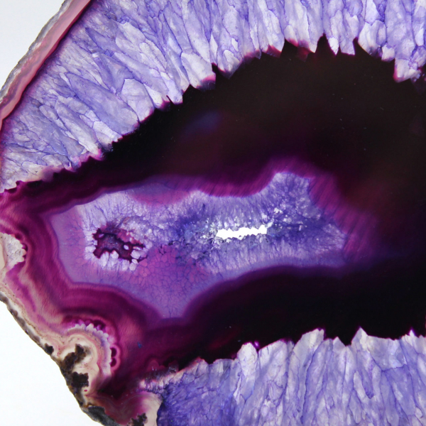 Brazilian Mineralogy: Slice of Violet-Tinted Agate