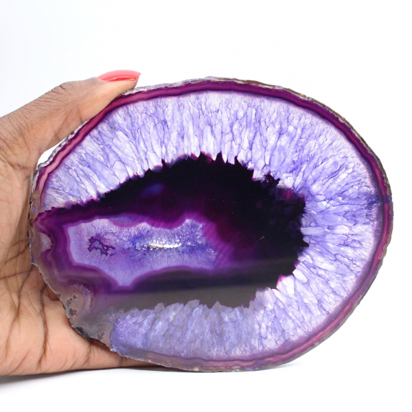 Brazilian Mineralogy: Slice of Violet-Tinted Agate