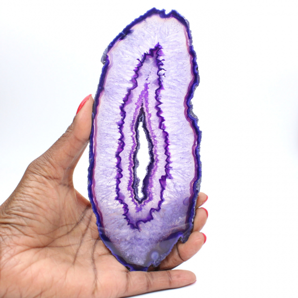 Light Agate Slice, Purple Tint for Decoration