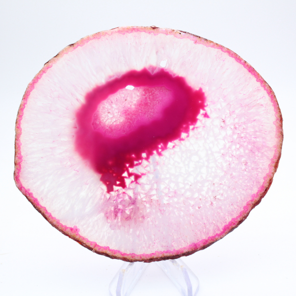 Decorative slice of pink-tinted agate