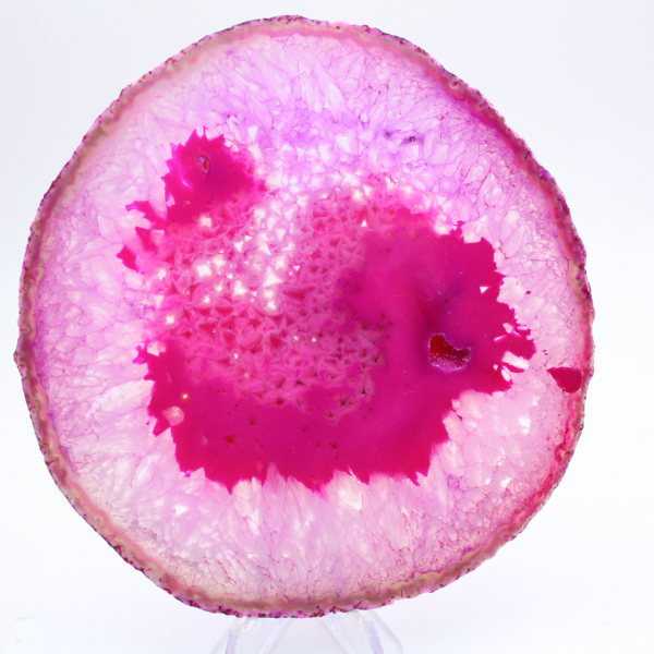 Natural pink tinted sliced agate