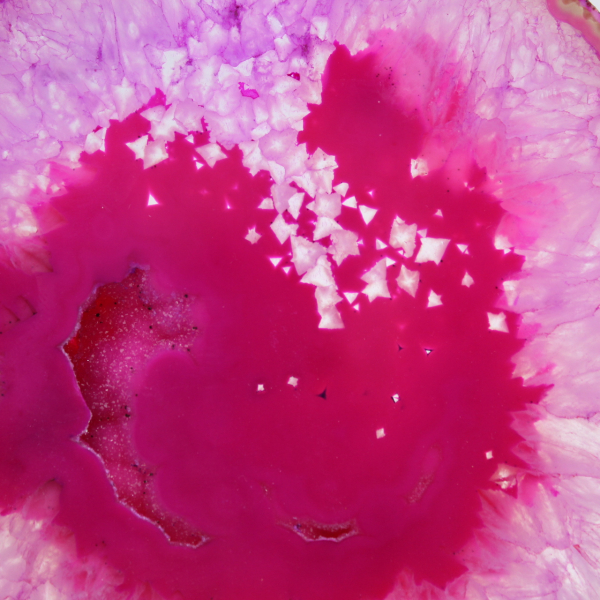 Natural pink tinted sliced agate