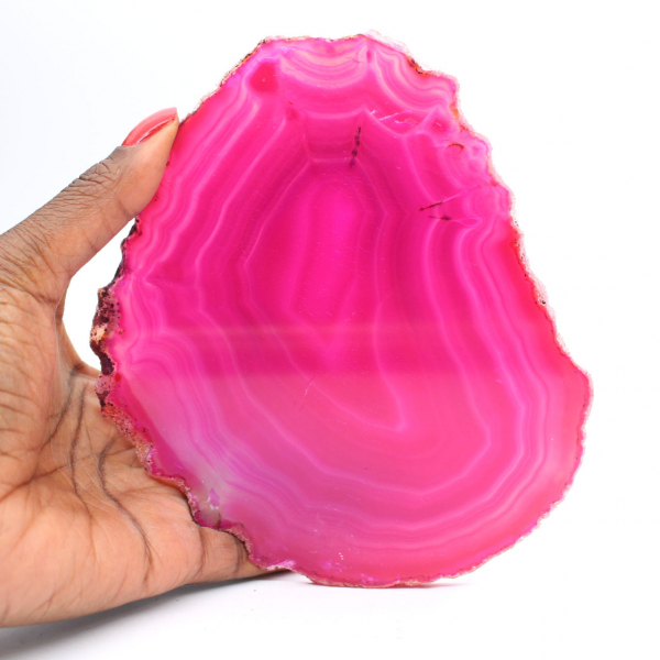 decorative pink-tinted agate slice
