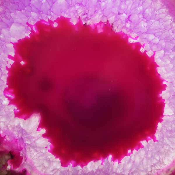 Slice of dyed pink agate for collection