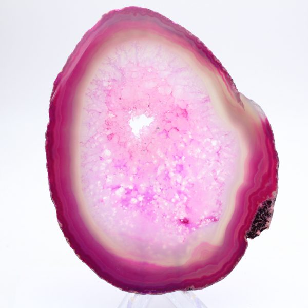 Polished pink-tinted Brazilian agate