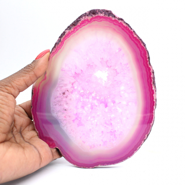 Polished pink-tinted Brazilian agate