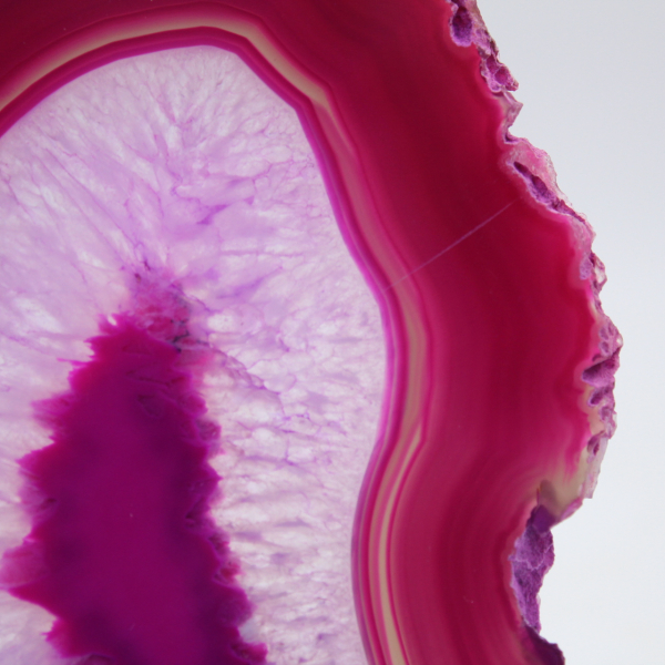 Natural pink dyed agate slice