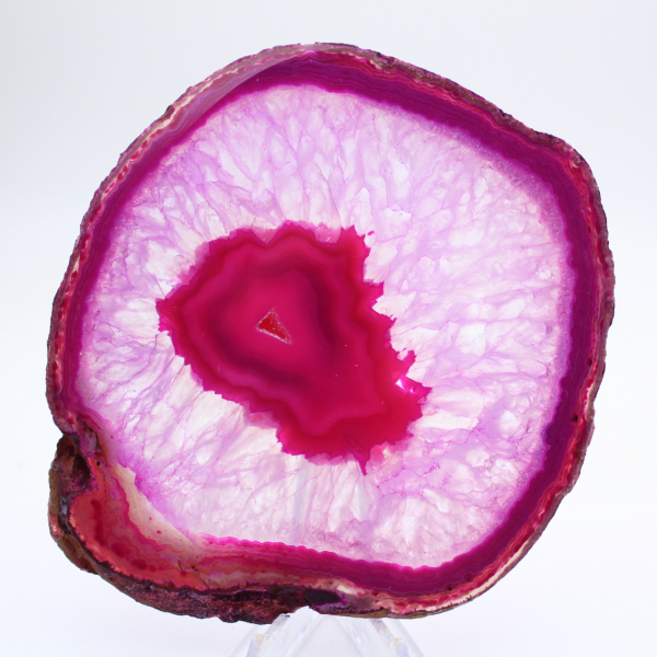 Decorative slice of pink-tinted agate