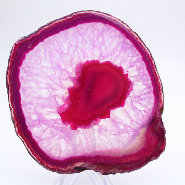 Decorative slice of pink-tinted agate