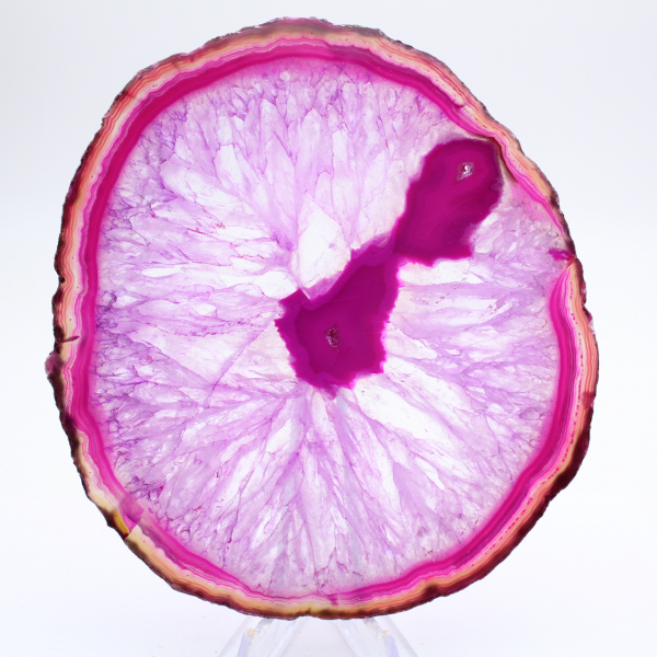 Natural pink-tinted agate slice