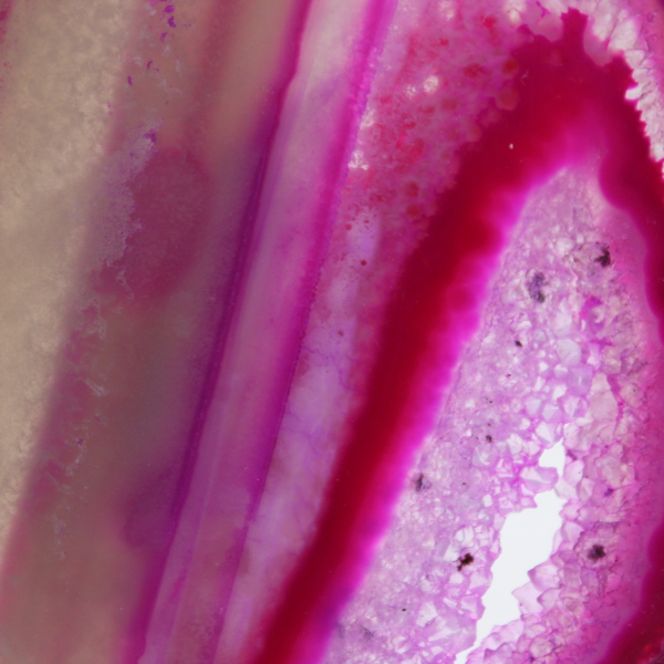 Polished pink-tinted sliced agate