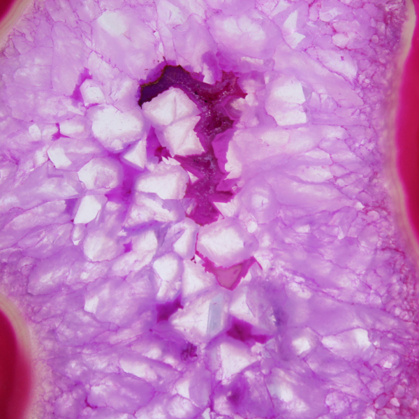 polished agate slice, tinted pink