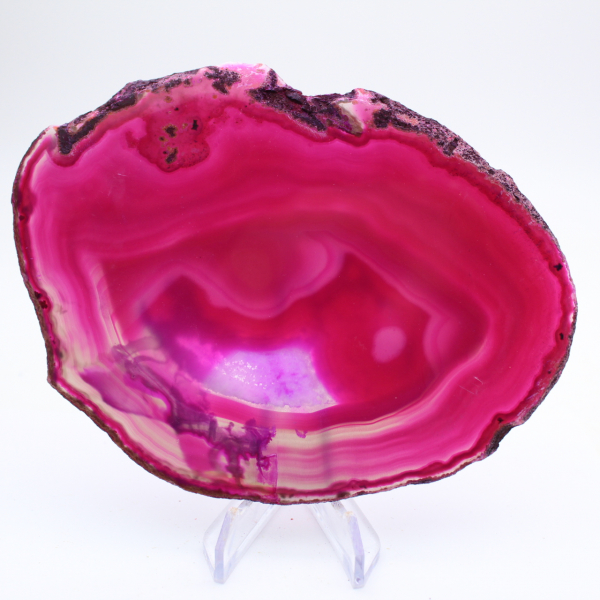 Pink-tinted Brazilian agate slice