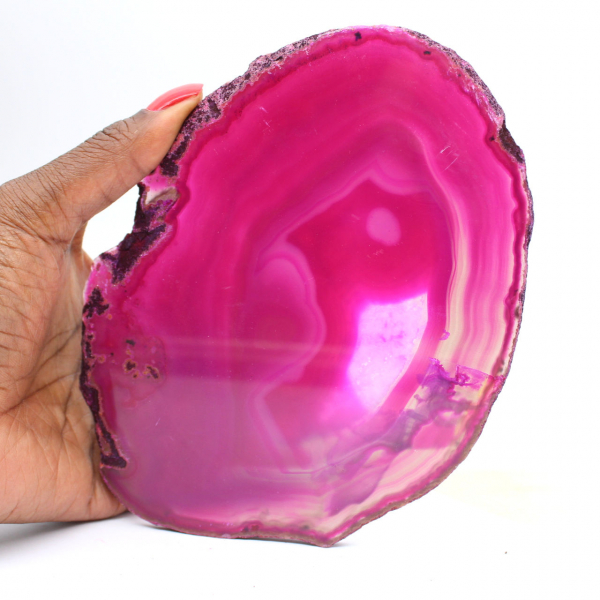 Pink-tinted Brazilian agate slice