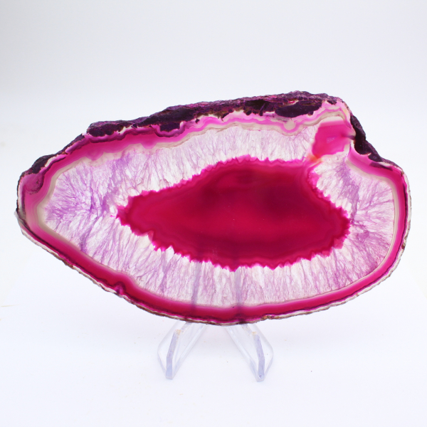 Thin slice of pink-tinted agate