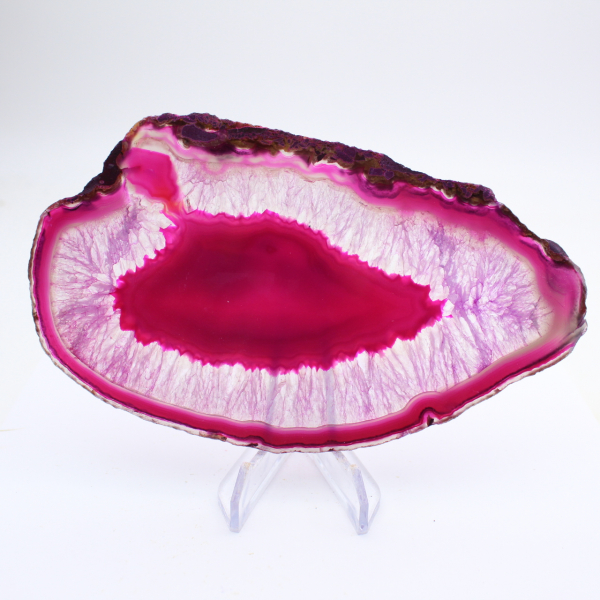 Thin slice of pink-tinted agate