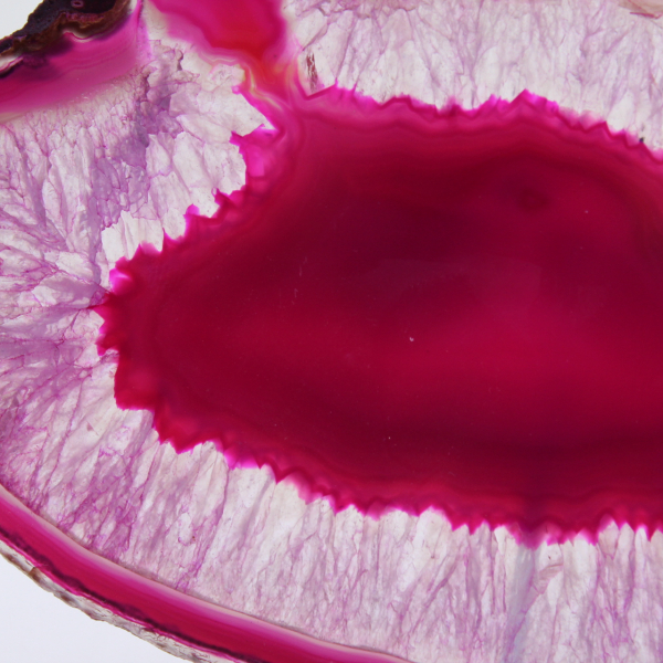 Thin slice of pink-tinted agate