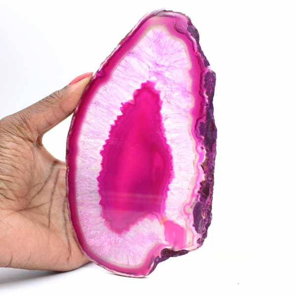 Thin slice of pink-tinted agate