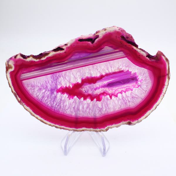 decorative pink-tinted polished agate