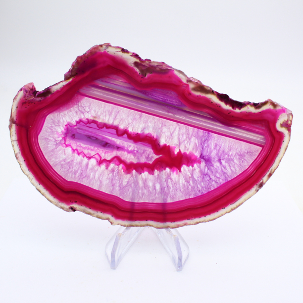 decorative pink-tinted polished agate