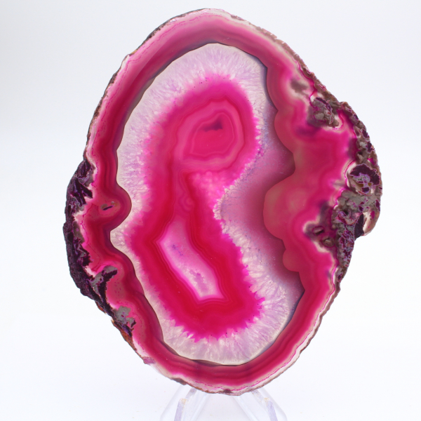 Slice of natural pink-tinted agate