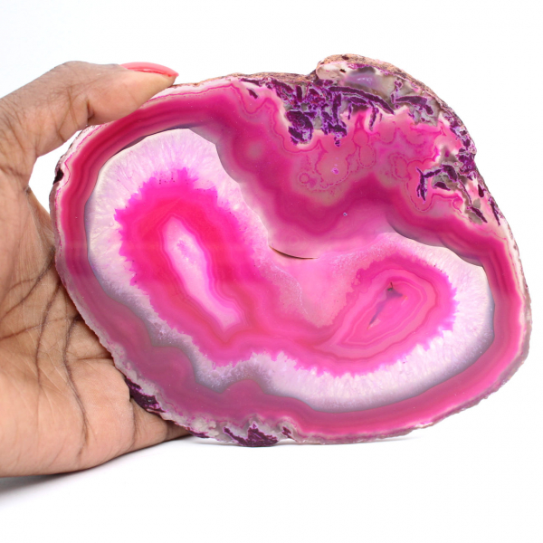 Slice of natural pink-tinted agate