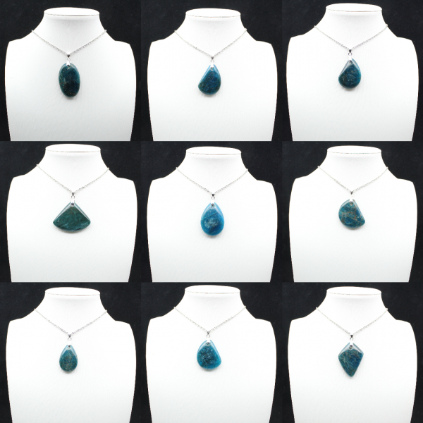Blue Apatite Pendant from Madagascar - Natural Stone