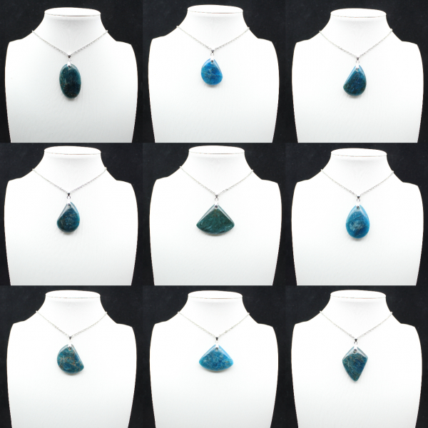 Blue Apatite Pendant from Madagascar - Natural Stone