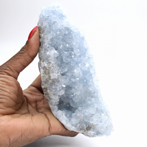 Celestite from Madagascar: Blue Crystal Geode