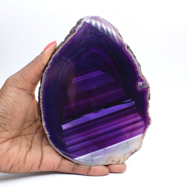 Slice of Brazilian Agate, Dyed Purple, for Collection