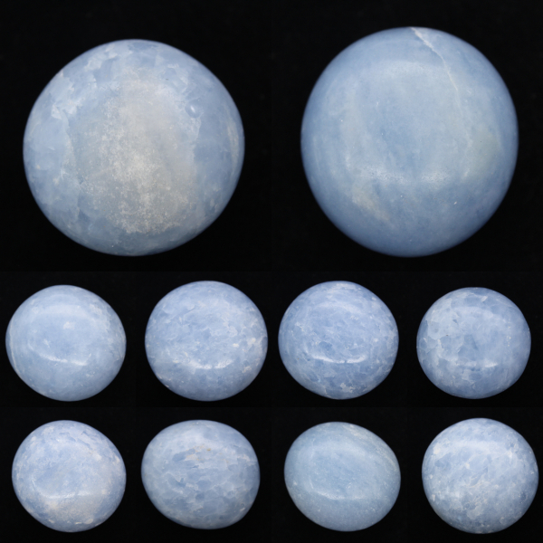 Blue calcite pebbles