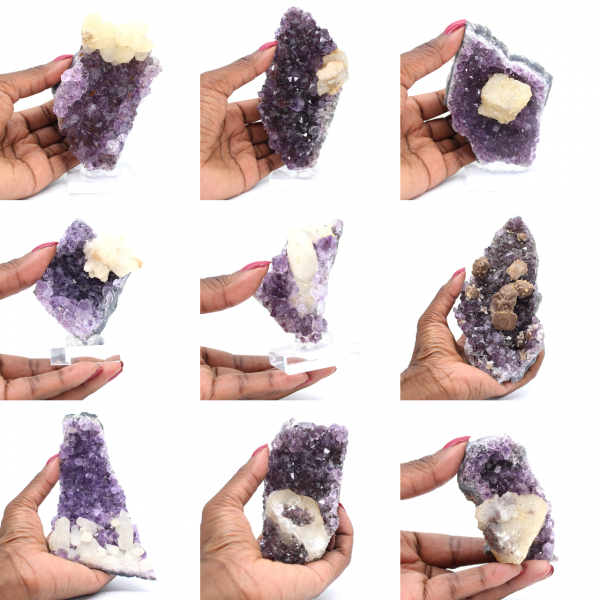 Amethyst Crystals with Calcite Points