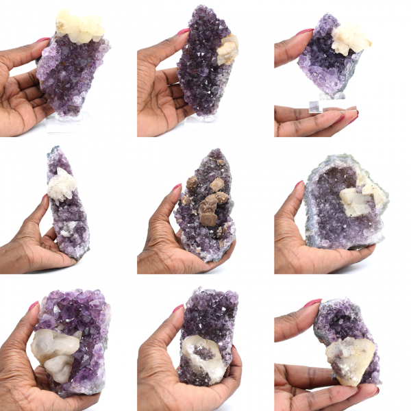 Amethyst Crystals with Calcite Points