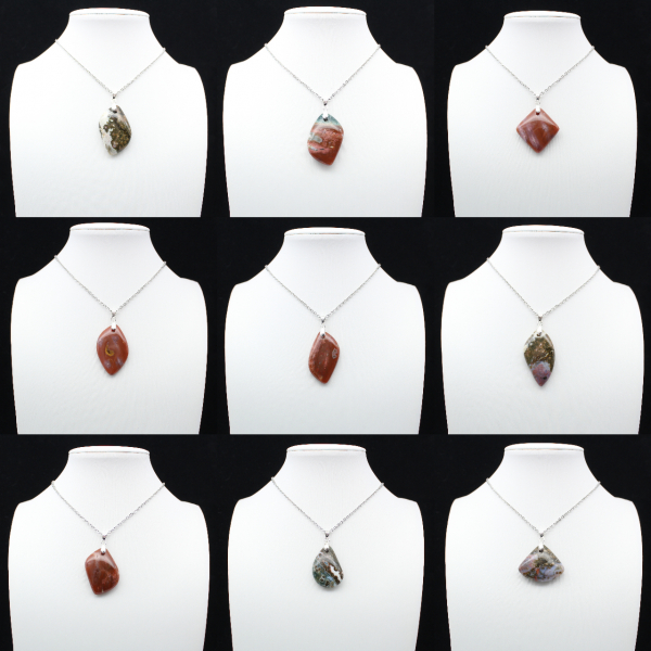 Orbicular Jasper Diamond Pendant