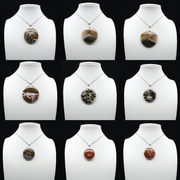 Round Orbicular Jasper Pendant