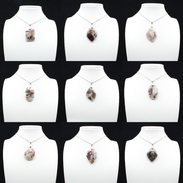 Flame Pendant with Pink Tourmaline Inclusion