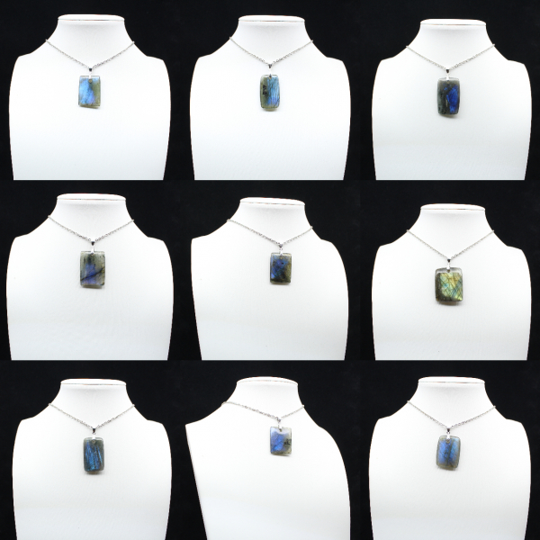 Labradorite rectangular pendant