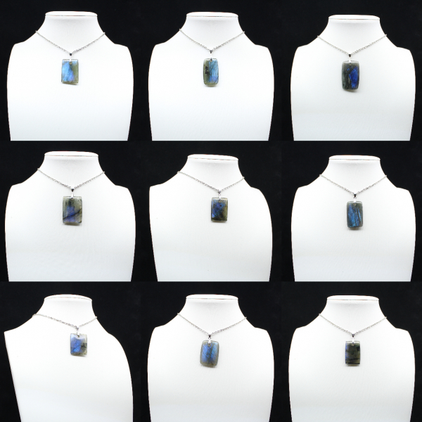 Labradorite rectangular pendant