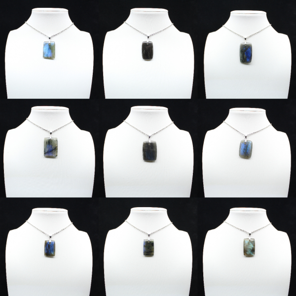 Labradorite rectangular pendant