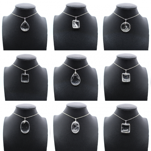 Polished quartz pendant