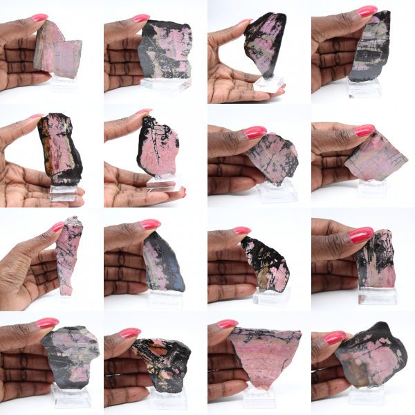 Polished Rhodonite slice quality decoration piece