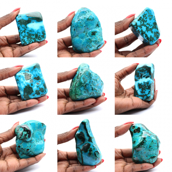 Polished stone in Congo Chrysocolla